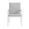 Armen Living Royal White Aluminum and Teak Outdoor Dining Chair with Light Gray Fabric, PK2 840254332799 - alternate 5